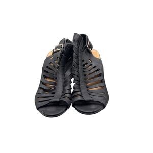 Coconuts by Matisse Black Strappy Gladiator Heeled Sandals Size 7.5